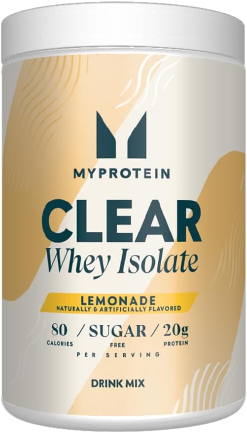 Myprotein Lemonade Clear Whey Isolate Protein Powder 1.1 Lb - 20 Servings - 20g Protein per Serving - Naturally Flavored Drink Mix - Espot.com.au