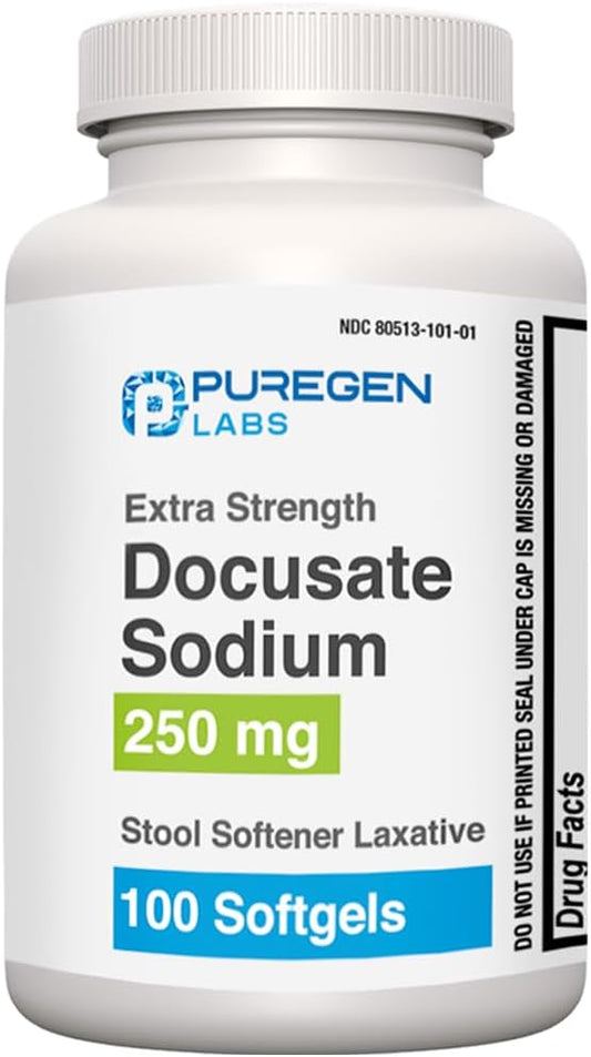 puregen-labs-docusate-sodium-250mg-softgels---100-count---gentle-constipation-relief---extra-strength-stool-softener---stimulant-free-laxative-1