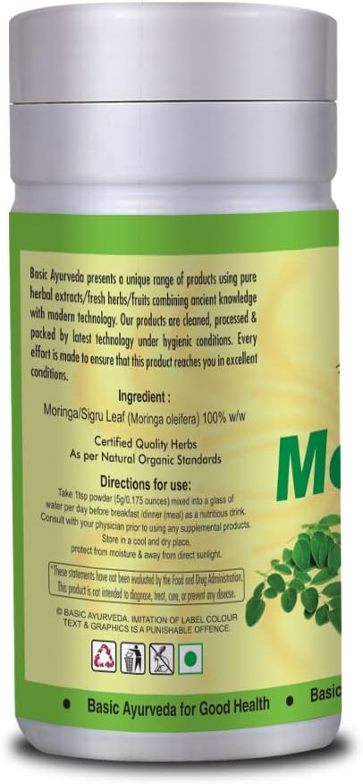organic-moringa-powder-100g---natural-vitamin-c-source-for-joint-support-tea-smoothies---ayurvedic-drumstick-tree-leaves-powder-3