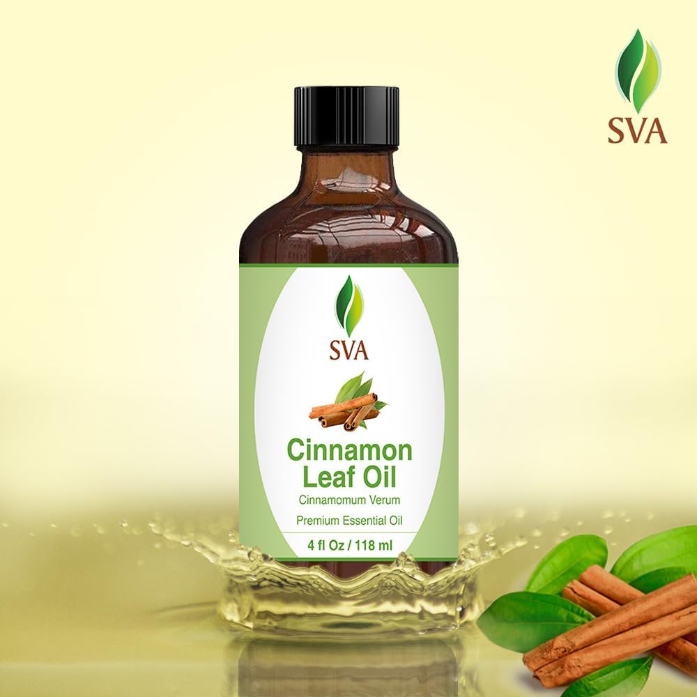 4oz-sva-organics-cinnamon-leaf-essential-oil---100-natural-for-diffuser-hair-skin-care-aromatherapy-massage-soap-candle-making---includes-dropper-4