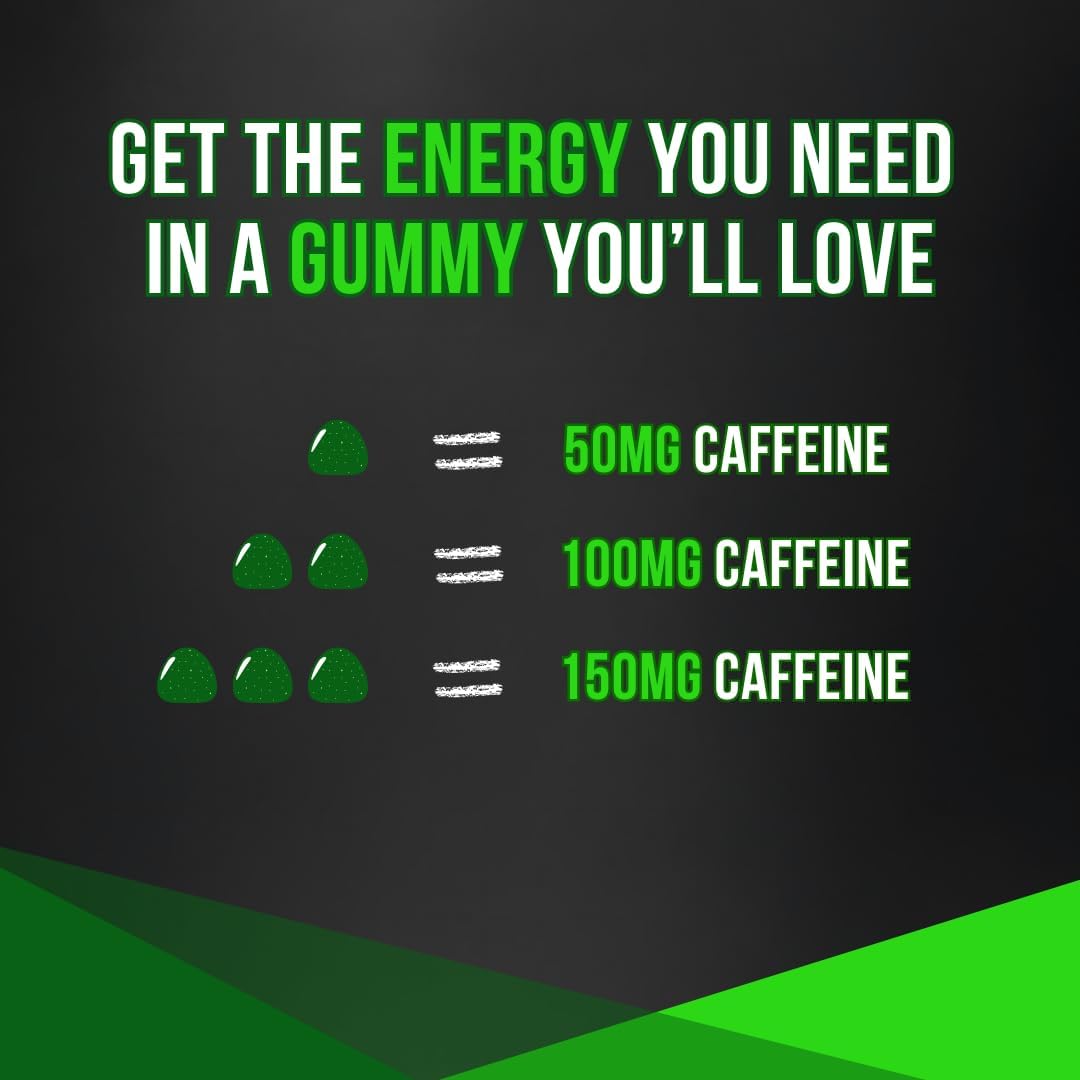 Organic Guayusa Energy Gummies with 50mg Caffeine per Gummy, Sour Apple Flavor - 40ct - Espot.com.au