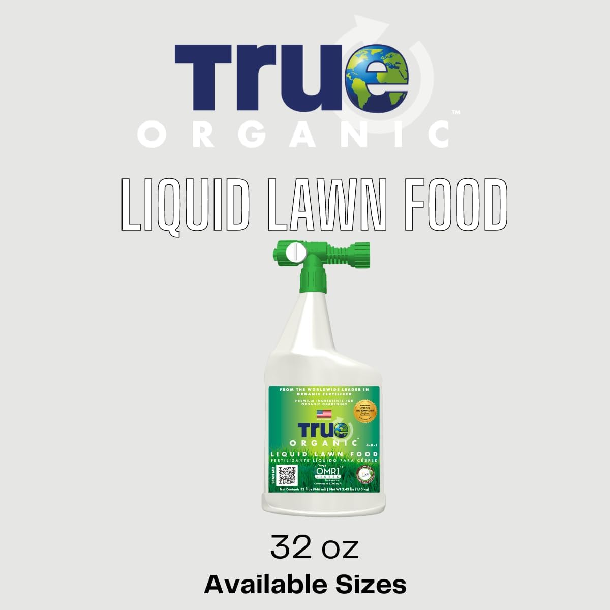 Organic Liquid Lawn Fertilizer with Iron for Rapid Green-Up - Covers 2,000 Sq. Ft. - 32 fl. oz. Hose-End Sprayer - Espot.com.au