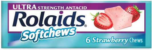Rolaids Softchews Strawberry Stick - 6 Count (Pack of 12) - Fast-Acting Antacid for Heartburn Relief - Espot.com.au