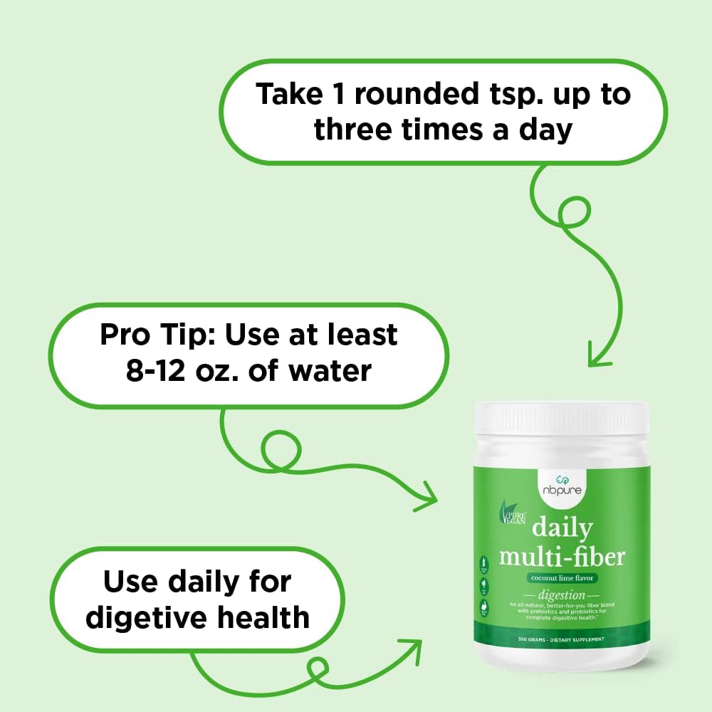 nbpure-fiber-powder-blend-with-prebiotic-insoluble-soluble-fiber-probiotics---digestive-health-cholesterol-weight-support---coconut-lime-flavor---men-women-kids---daily-use-3