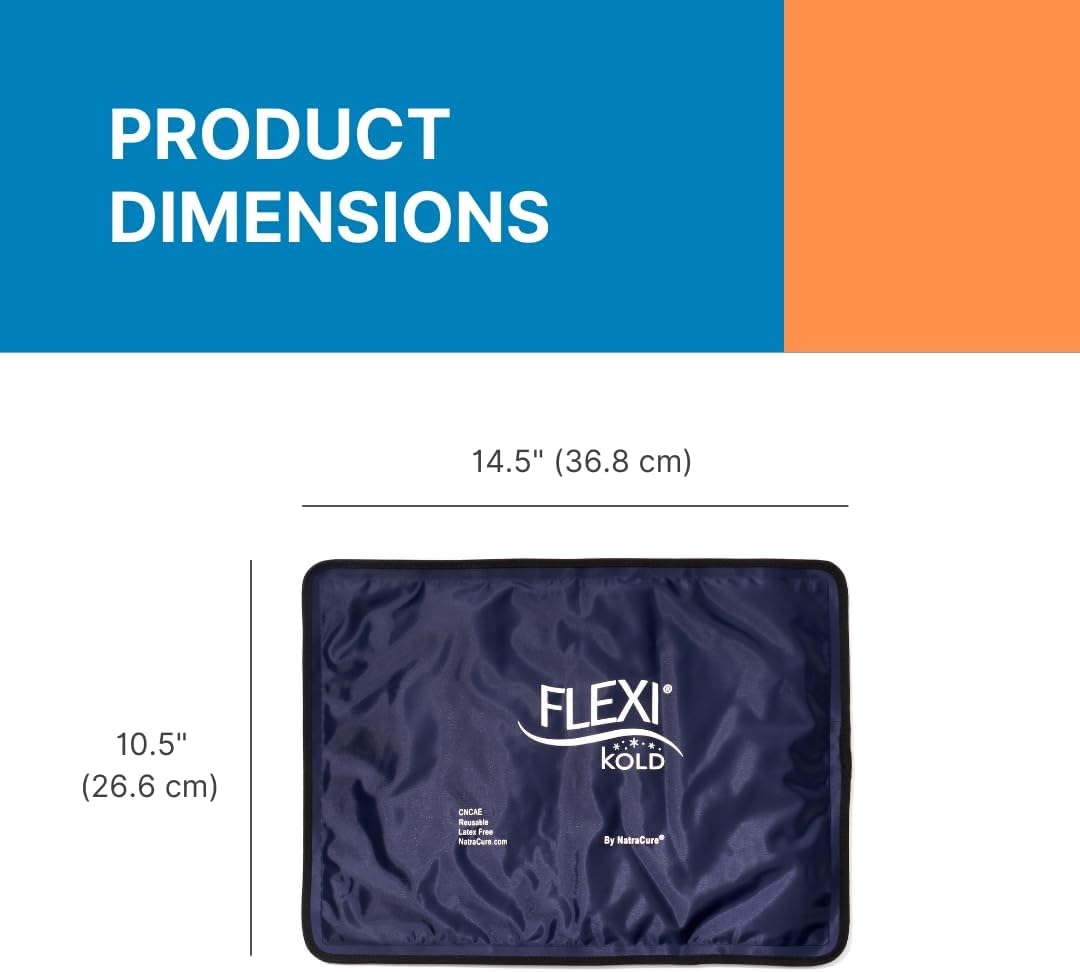 Large FlexiKold Gel Ice Pack (10.5" x 14.5") - Reusable Ice Pack for Injuries, Back Pain Relief, Knee & Shoulder, Post Surgery - NatraCure 6300-COLD - Espot.com.au
