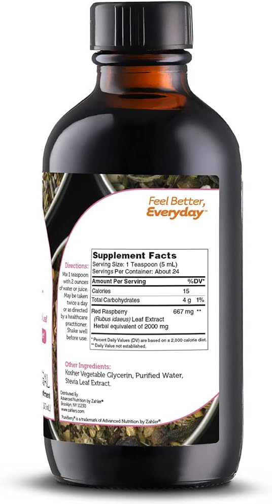 certified-kosher-liquid-red-raspberry-leaf-supplement-for-uterine-health---4oz-formula-to-strengthen-uterine-tissue-muscles-by-zahler-pureberry-2