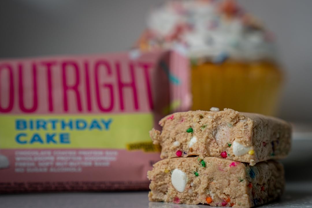 MTS Nutrition Outright Bars - Birthday Cake Peanut Butter Flavor - 12 Count Box - No Artificial Sweeteners - Whole Food Protein Snack - Espot.com.au