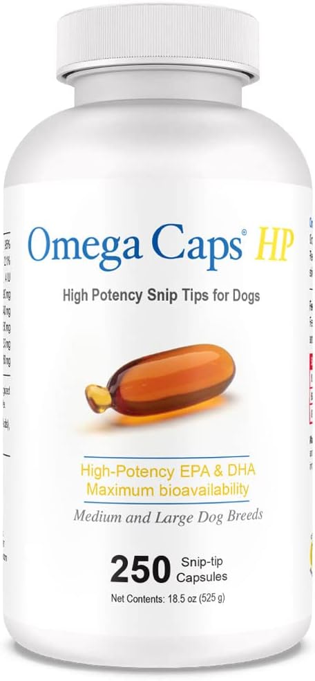omega-caps-high-potency-snip-tips-for-medium-to-large-breeds---vet-formulated-soft-gel-capsules-with-omega-3-for-healthy-skin-coat-joint-support-and-immune-system---250-ct-1