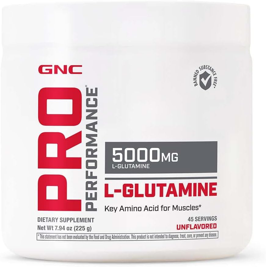 high-quality-gnc-pro-performance-l-glutamine-powder---5000mg-45-servings-unflavored---muscle-recovery-and-immune-support-supplement-1