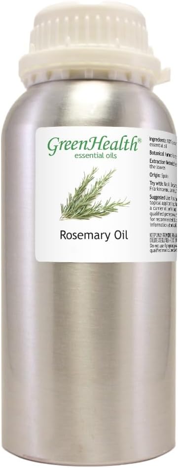 Rosemary Essential Oil - 16 fl oz (473 ml) Aluminum Bottle with Plug Cap - 100% Pure and Natural Oil - Espot.com.au