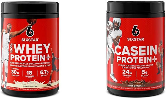six-star-elite-series-whey-casein-protein-powder-bundle---100-vanilla-cream-whey-slow-digesting-casein-protein---18lbs-1