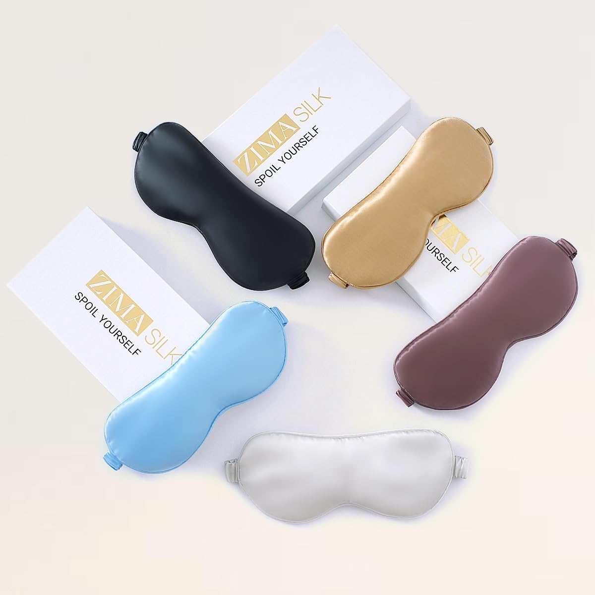 Adjustable 100% Mulberry Silk Sleep Mask - Soft & Breathable Blackout Eye Mask for Sleeping - Premium Filled with Silk - Black - Espot.com.au