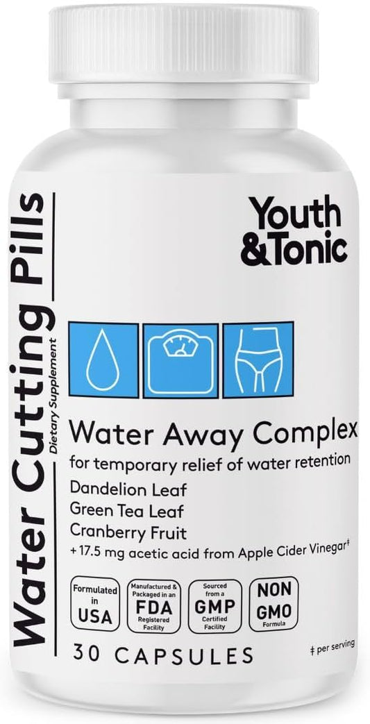 Natural Diuretic Complex Pills for Men & Women - Reduces Water Retention, Swelling, Puffiness in Legs, Arms, & Eyes - 30 Capsules - Espot.com.au