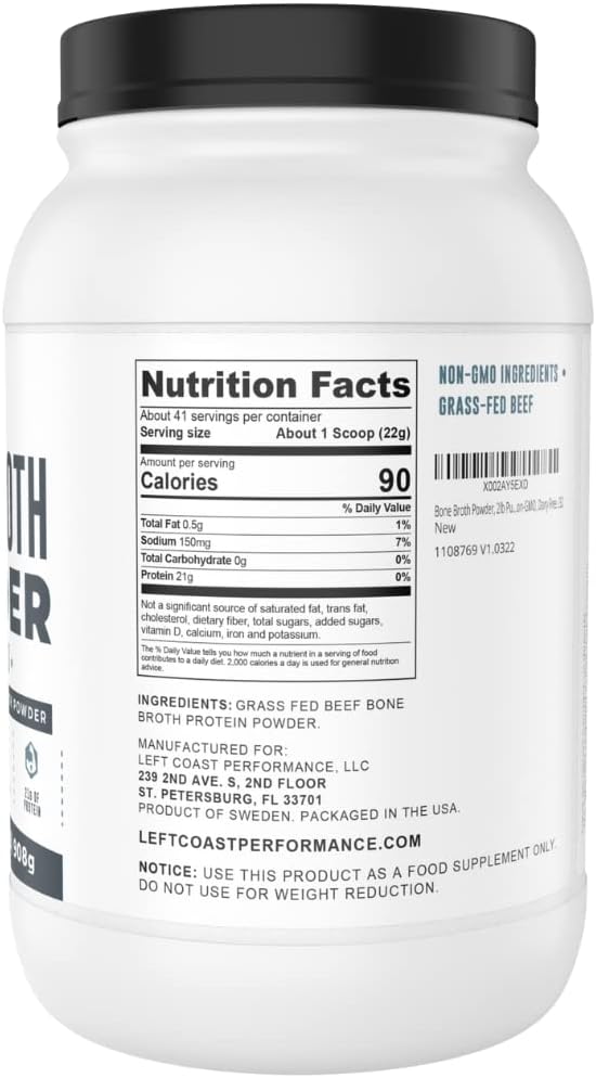 32oz-left-coast-performance-grass-fed-beef-bone-broth-protein-powder---natural-collagen-glucosamine-gelatin---paleo-keto-non-gmo-dairy-free---gut-joint-support-2