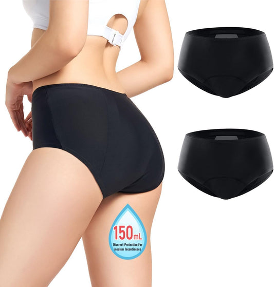 high-absorbency-leak-proof-womens-incontinence-underwear-2pcs-xl---washable-period-postpartum-leakage-protection-briefs-for-pregnancy-care-1