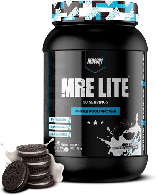 redcon1-cookies-n-cream-mre-lite-protein-powder---animal-protein-blends-low-carb-whey-free-meal-replacement-with-mct-oils---digestible-supplement-30-servings-1