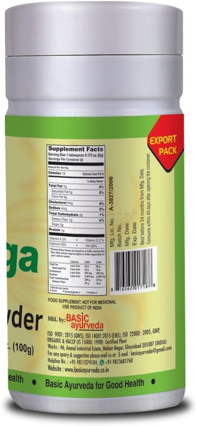 organic-moringa-powder-100g---natural-vitamin-c-source-for-joint-support-tea-smoothies---ayurvedic-drumstick-tree-leaves-powder-2