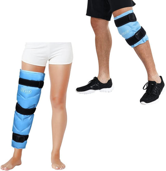Large Gel Ice Wrap for Leg, Hip, Thigh, Knee - REVIX Reusable Knee Ice Pack Wrap for Injuries and Shin Splint - Espot.com.au