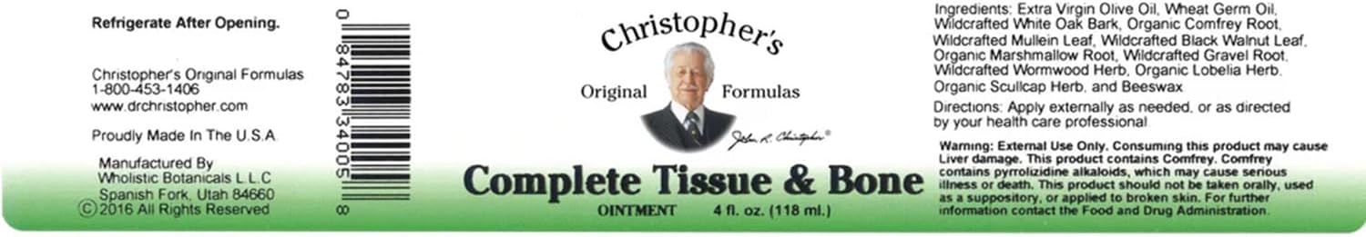 Complete Tissue and Bone Ointment by Dr. Christopher's Formula - 4 Ounce Jar - Espot.com.au