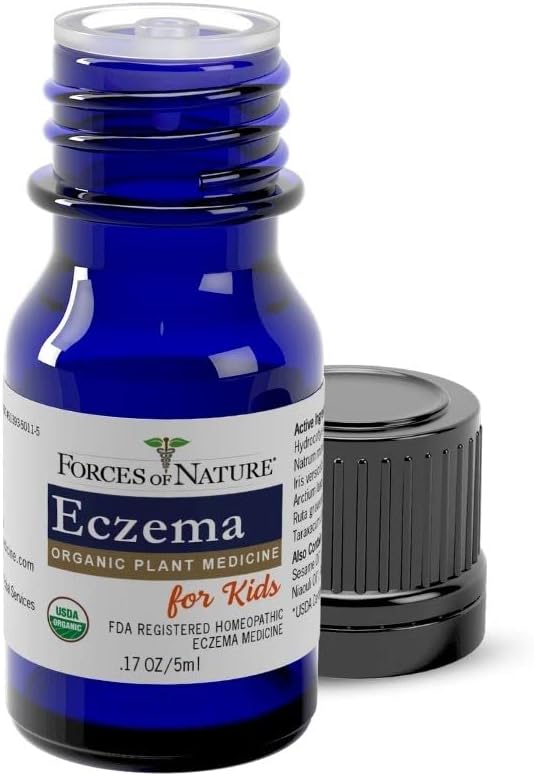 Organic Homeopathic Eczema Control for Kids, 0.17 Fl Oz - Soothing Treatment for Dry, Itchy Skin - Multi Symptom Relief, Steroid-Free Care from Forces of Nature - Espot.com.au