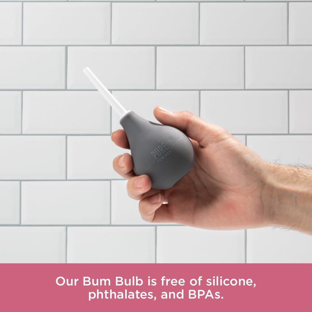 Pure for Men Bum Bulb Anal Douche Kit - Detachable Tip, Reusable Enema - 3 oz Capacity - Easy to Use & Durable - Espot.com.au
