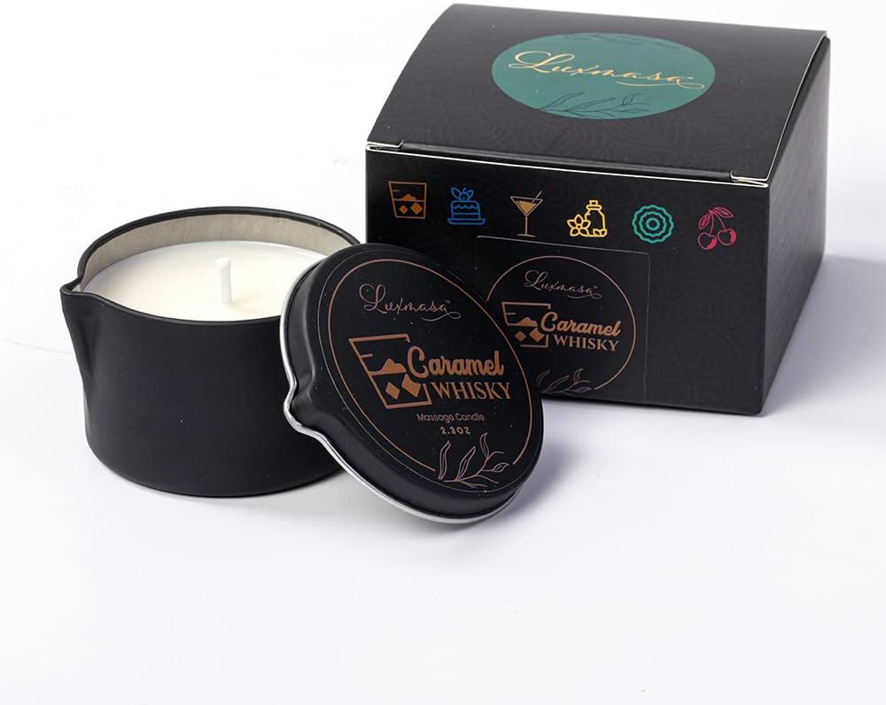 Luxurious Soybean Wax Candle with Caramel Whisky Scent for Stress Relief and Skin Moisturizing - Perfect for Romantic SPA at Home - 2.35 OZ - Espot.com.au