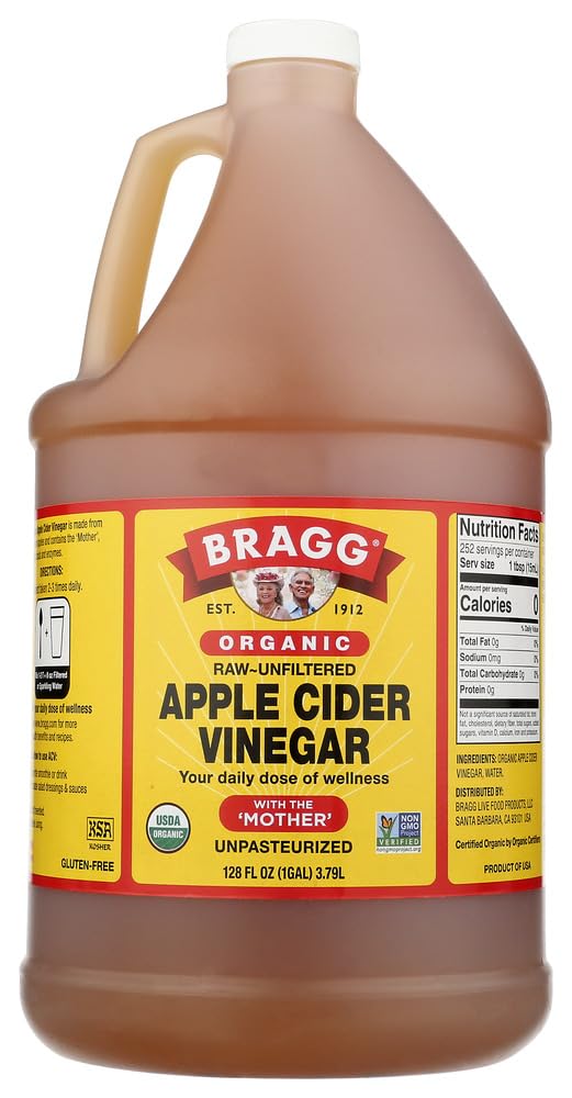 Organic Bragg Apple Cider Vinegar - Raw & Unfiltered - 32 oz Bottle - All Natural, Non-GMO - With "Mother" for Gut Health & Weight Loss - Espot.com.au