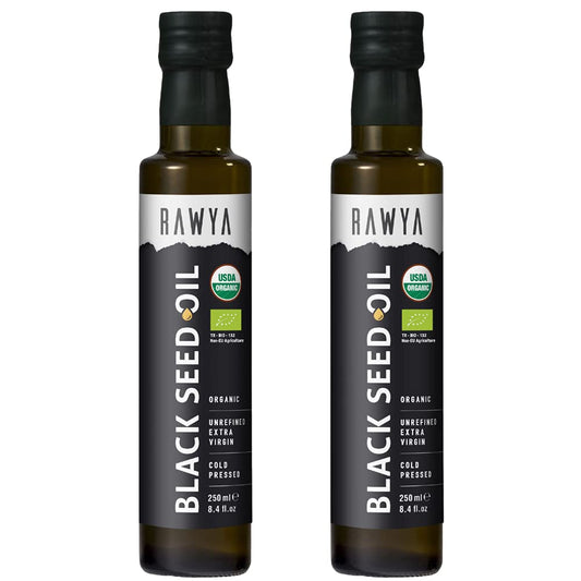 Organic Turkish Black Seed Oil 250ml - Cold Pressed Nigella Sativa Supplement - USDA Certified - Rich Flavor - High Concentration - 2 Pack - Espot.com.au