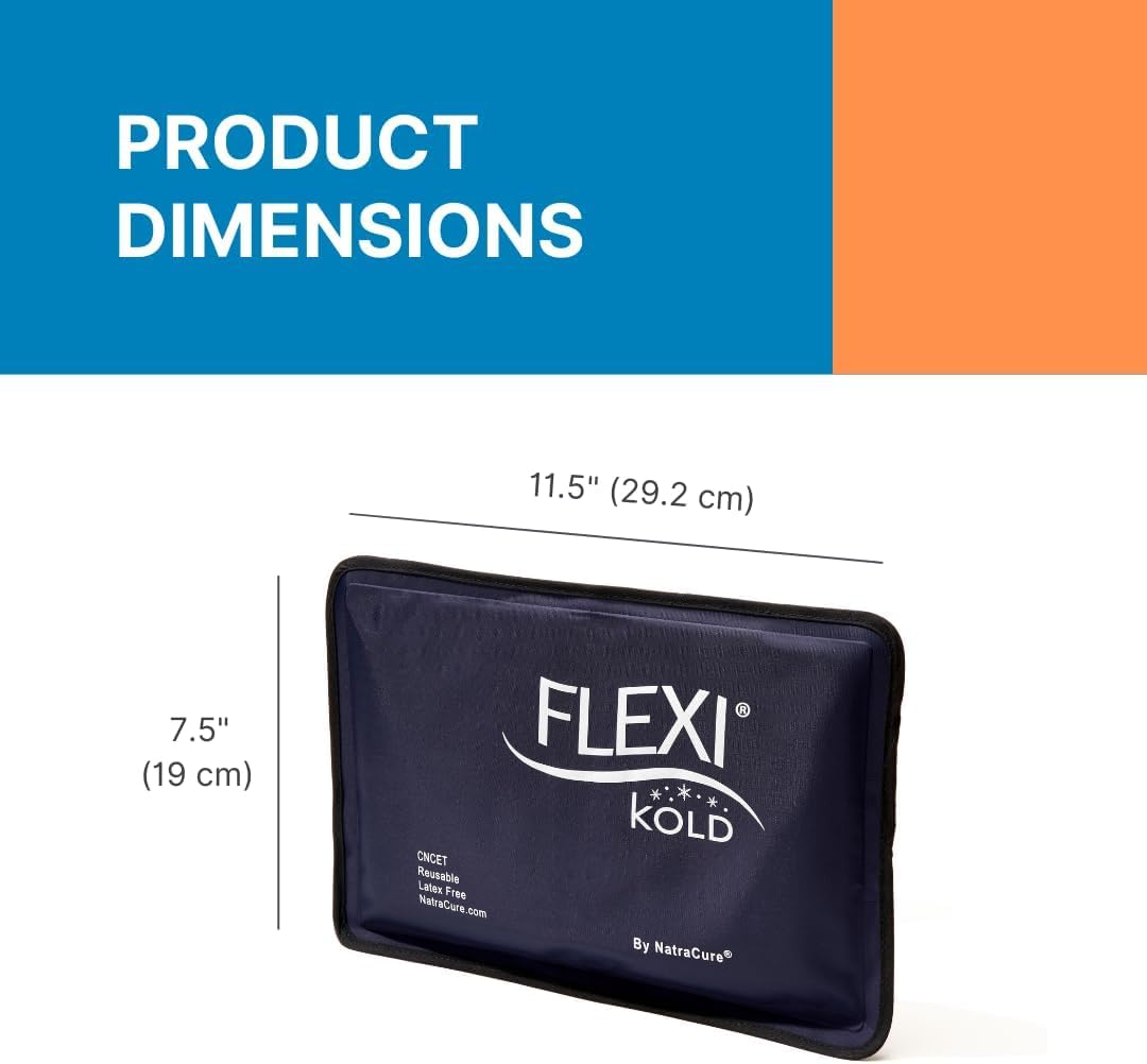 Medium NatraCure FlexiKold Gel Soft Ice Pack for Injuries - Reusable Cold Compress for Face, Shoulder, Hip, Leg, Arm, Ankle & Foot - 7.5” x 11.5” - Espot.com.au