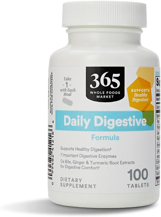 Whole Foods Market 365 Digestive Daily Formula - 100 Tablets - Natural Digestive Support Supplement - Espot.com.au