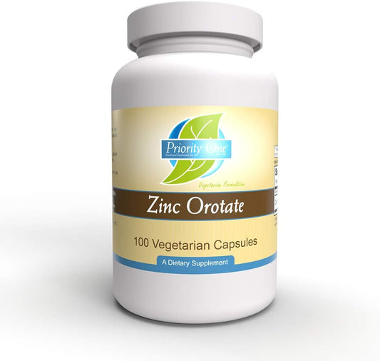 Highly Absorbable Zinc Orotate Capsules - 100 Vegetarian Capsules for Healthy Immune System Support - Priority One Vitamins - Espot.com.au