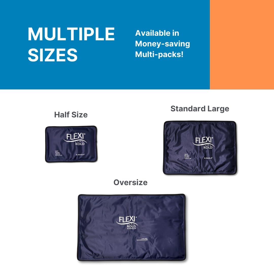 Large FlexiKold Gel Ice Pack (10.5" x 14.5") - Reusable Ice Pack for Injuries, Back Pain Relief, Knee & Shoulder, Post Surgery - NatraCure 6300-COLD - Espot.com.au