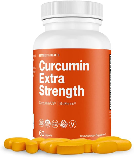 Turmeric Curcumin Extra Strength Caplets with Curcumin C3 Complex and BioPerine - 1000mg - Better Way Health - Espot.com.au