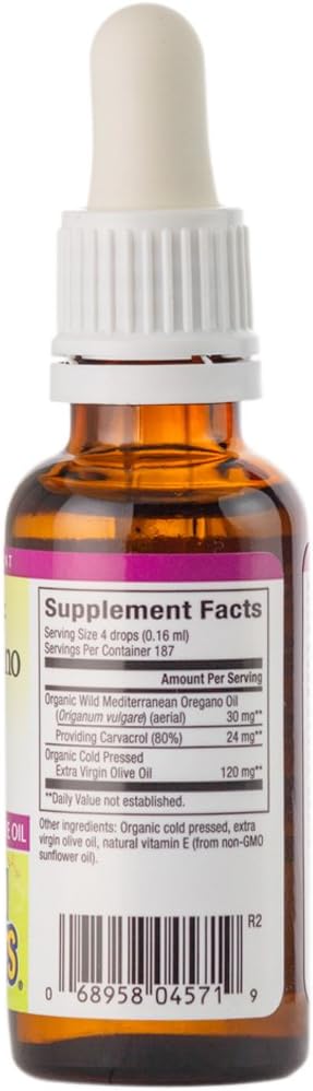 Certified Organic Oil of Oregano for Healthy Immunity and Cholesterol - 187 Servings, 1 oz - Espot.com.au