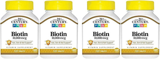 high-potency-biotin-tablets-10000-mcg-for-hair-growth---pack-of-4-tablets---21st-century-formula-1