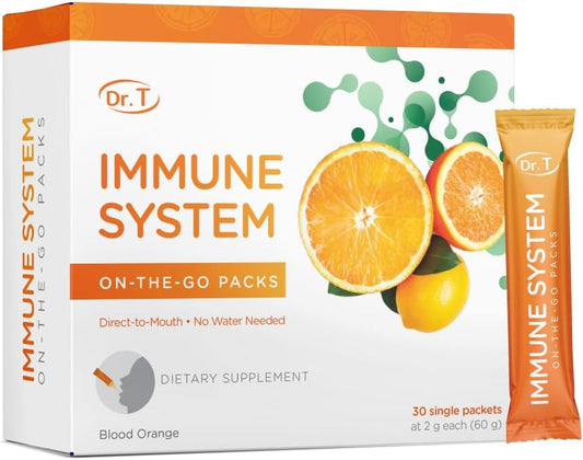 On-The-Go Immune System Booster Powder Packs - Natural Defense Support for Overall Well-Being - 30 Single-Serve Packs - Espot.com.au