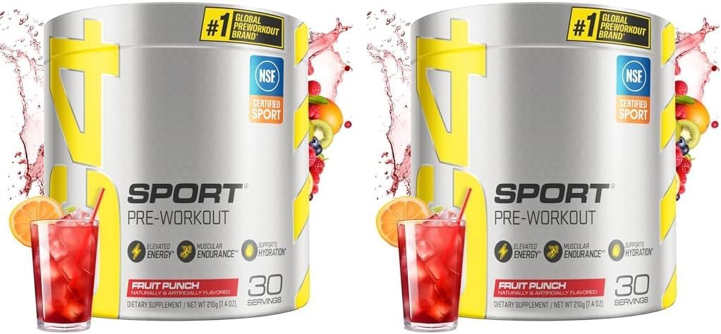 Cellucor C4 Sport Pre Workout Powder Fruit Punch - NSF Certified for Sport | 30 Servings, Pack of 2 - Packaging Varies - Espot.com.au