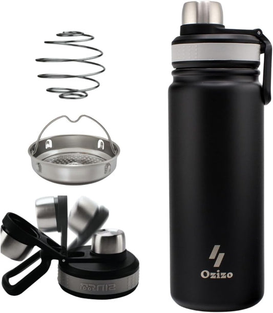 stainless-steel-protein-shaker-bottle-with-filter-and-mixing-ball---22-oz-capacity-by-ozizo-1