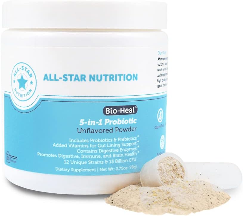 5-in-1-all-star-nutrition-bio-heal-probiotic-powder-for-kids-men-women---supports-brain-function-gut-health-constipation---fortified-with-vitamins-minerals-prebiotics---shelf-stable-1