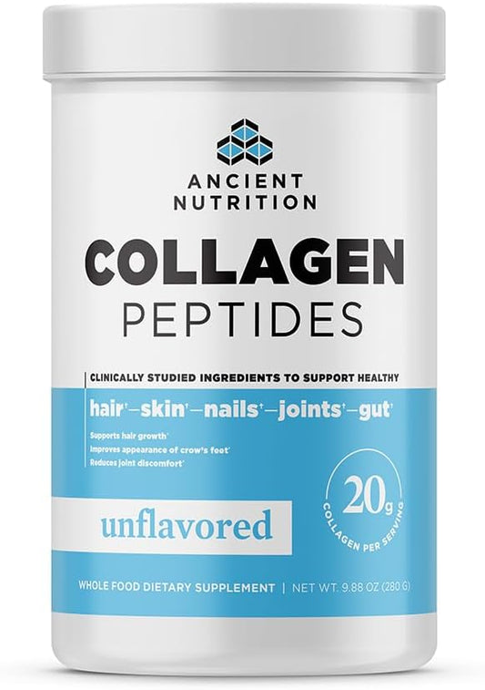 9.88 OZ Unflavored Collagen Peptides by Ancient Nutrition - Premium Quality for Skin, Hair, and Joints - Espot.com.au