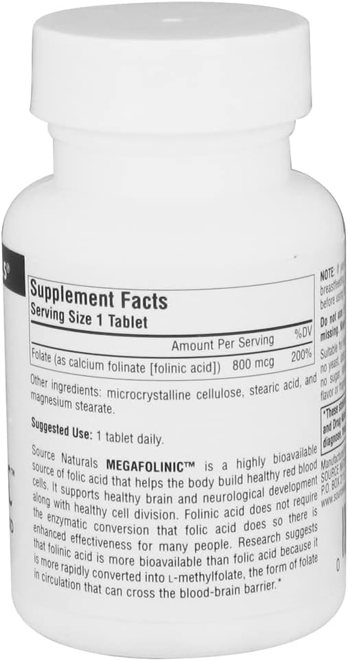 source-naturals-megafolinic-800mcg-folic-acid-tablets-for-brain-and-cell-health---120-count-2
