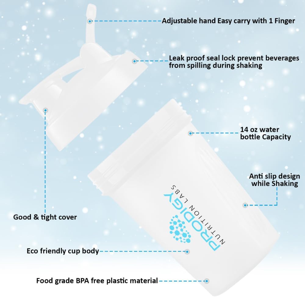 prodigy-nutrition-labs-14-oz-premium-shaker-bottle-for-protein-shakes-pre-workout---white-color-3