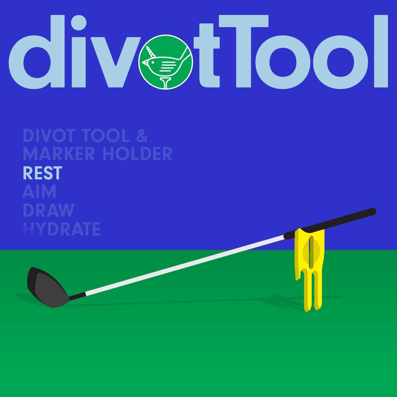 6-in-1 Birdicorn Golf Divot Repair Tool with Ball Marker - Essential Golf Accessory for Course Maintenance