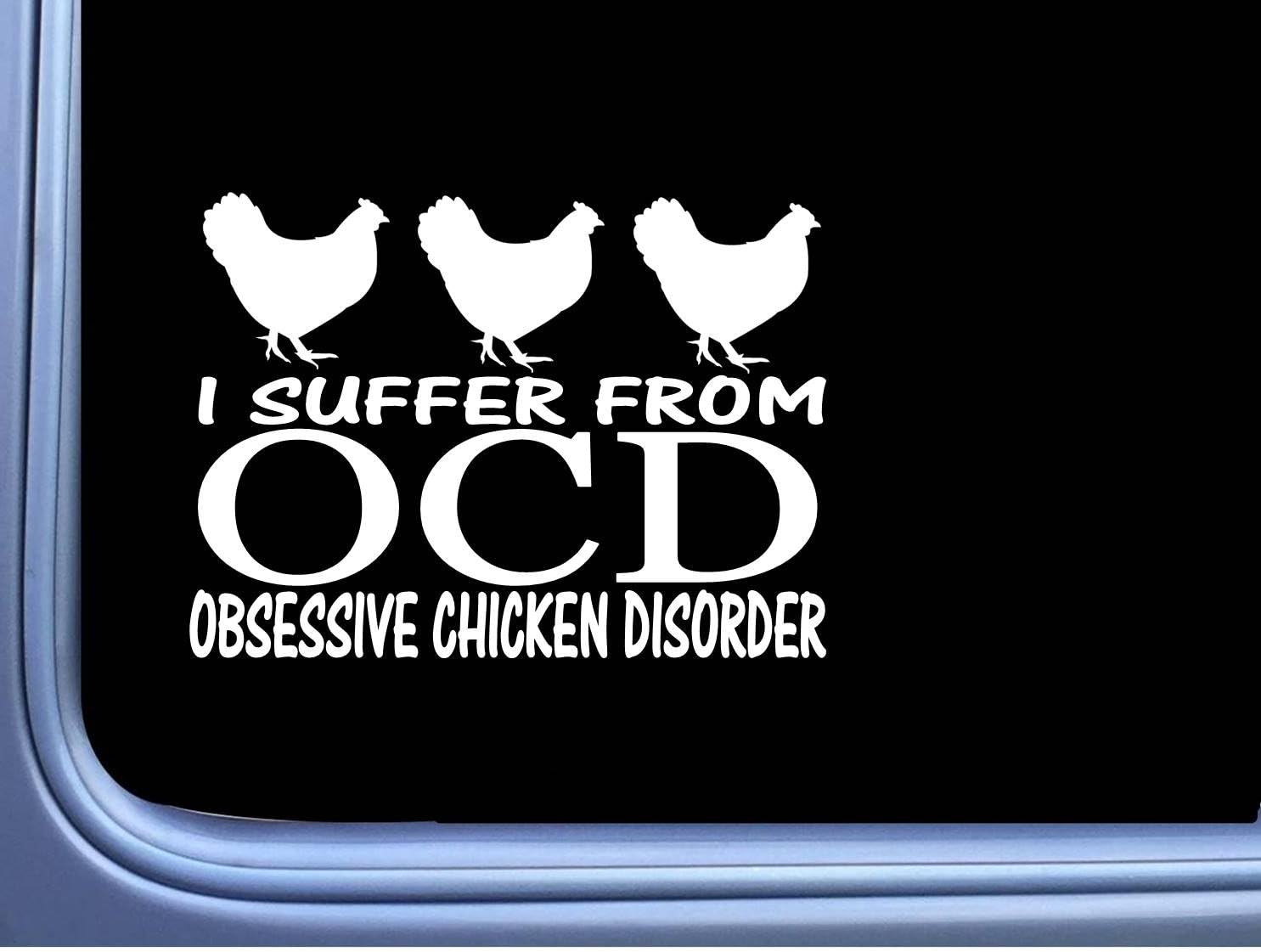 6 Inch EZ-STIK Chicken Coop Sticker for OCD Disorder M262 - Feeder House, Chick Incubator Decal