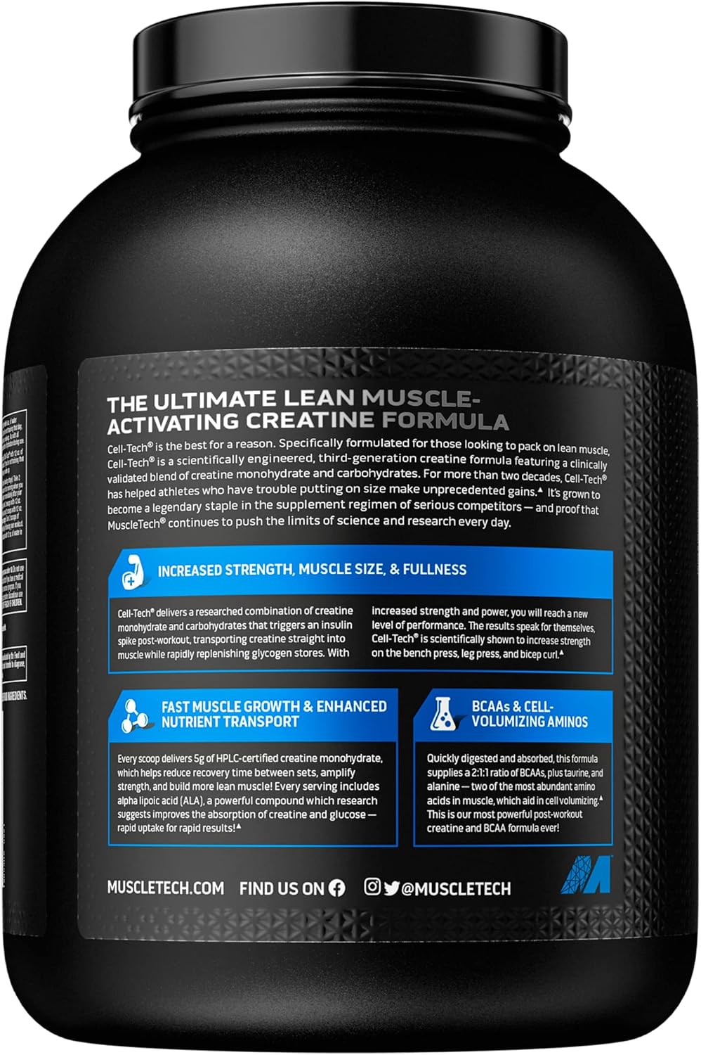 6 lbs MuscleTech Cell-Tech Creatine Powder & 4 lbs Nitro-Tech Whey Protein Bundle - Strawberry Flavor for Muscle Building & Recovery