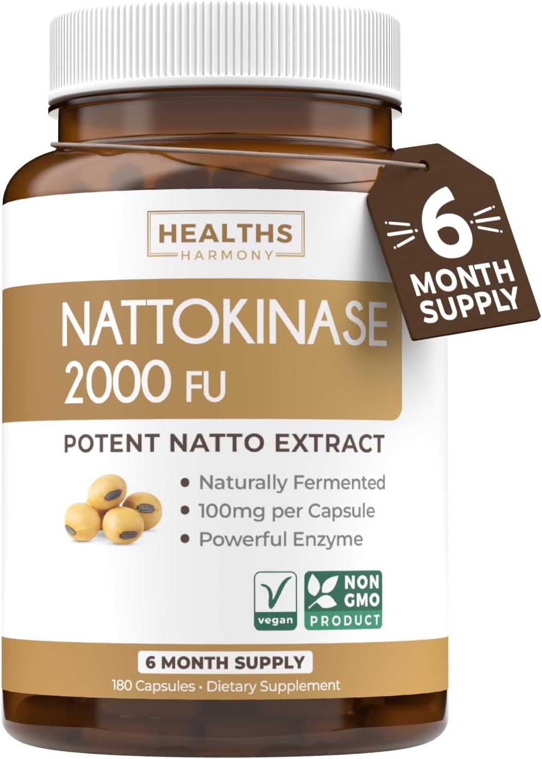 6-Month Supply of Healths Harmony Nattokinase & Beet Root Capsules - Powerful Antioxidant & Nitrate Superfood Combo