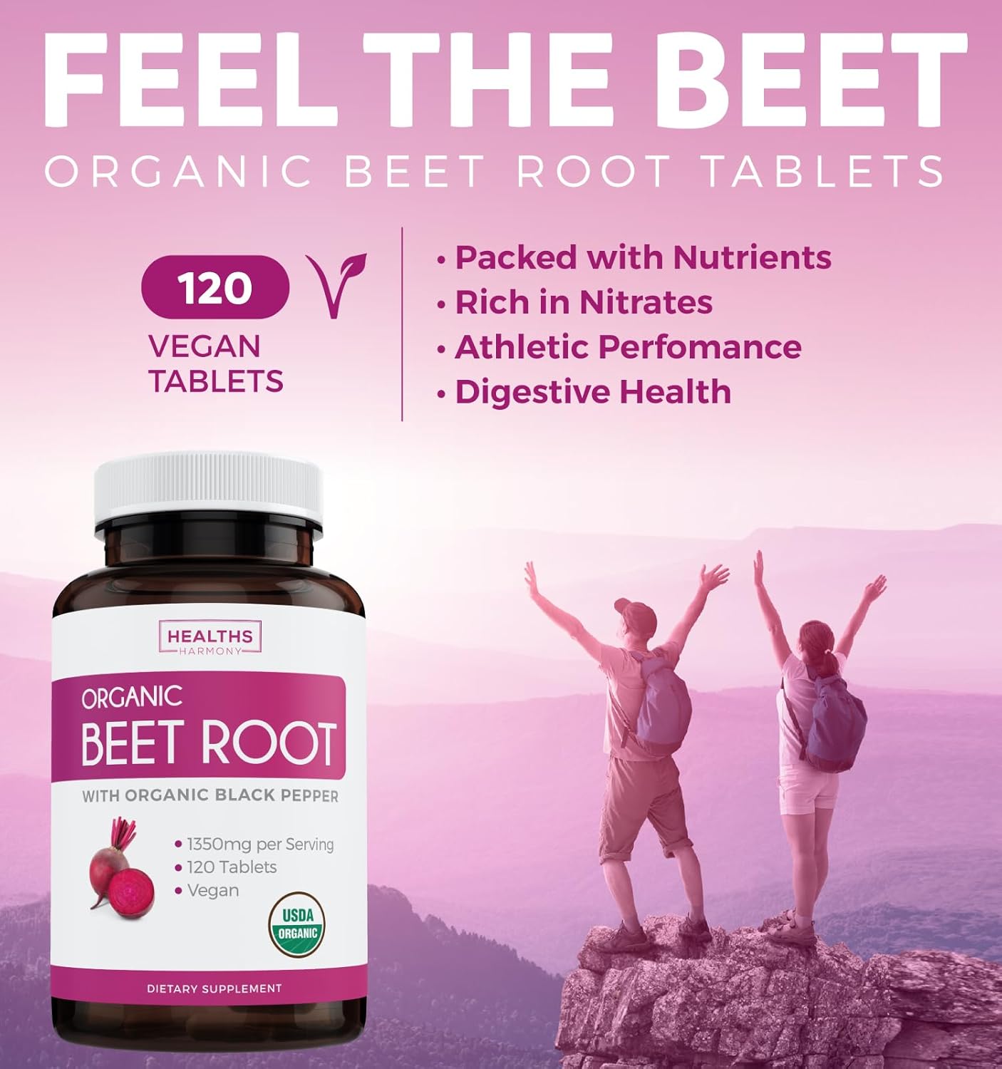 6-Month Supply of Healths Harmony Nattokinase & Beet Root Capsules - Powerful Antioxidant & Nitrate Superfood Combo