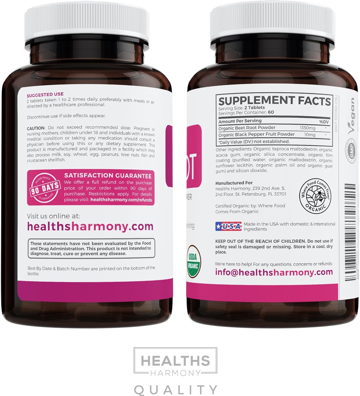 6-Month Supply of Healths Harmony Nattokinase & Beet Root Capsules - Powerful Antioxidant & Nitrate Superfood Combo