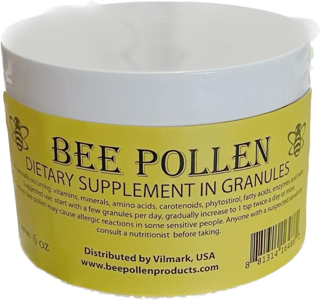 6 oz Jar of Vilmark 100% Pure Natural Non-Processed BEE Pollen Granules