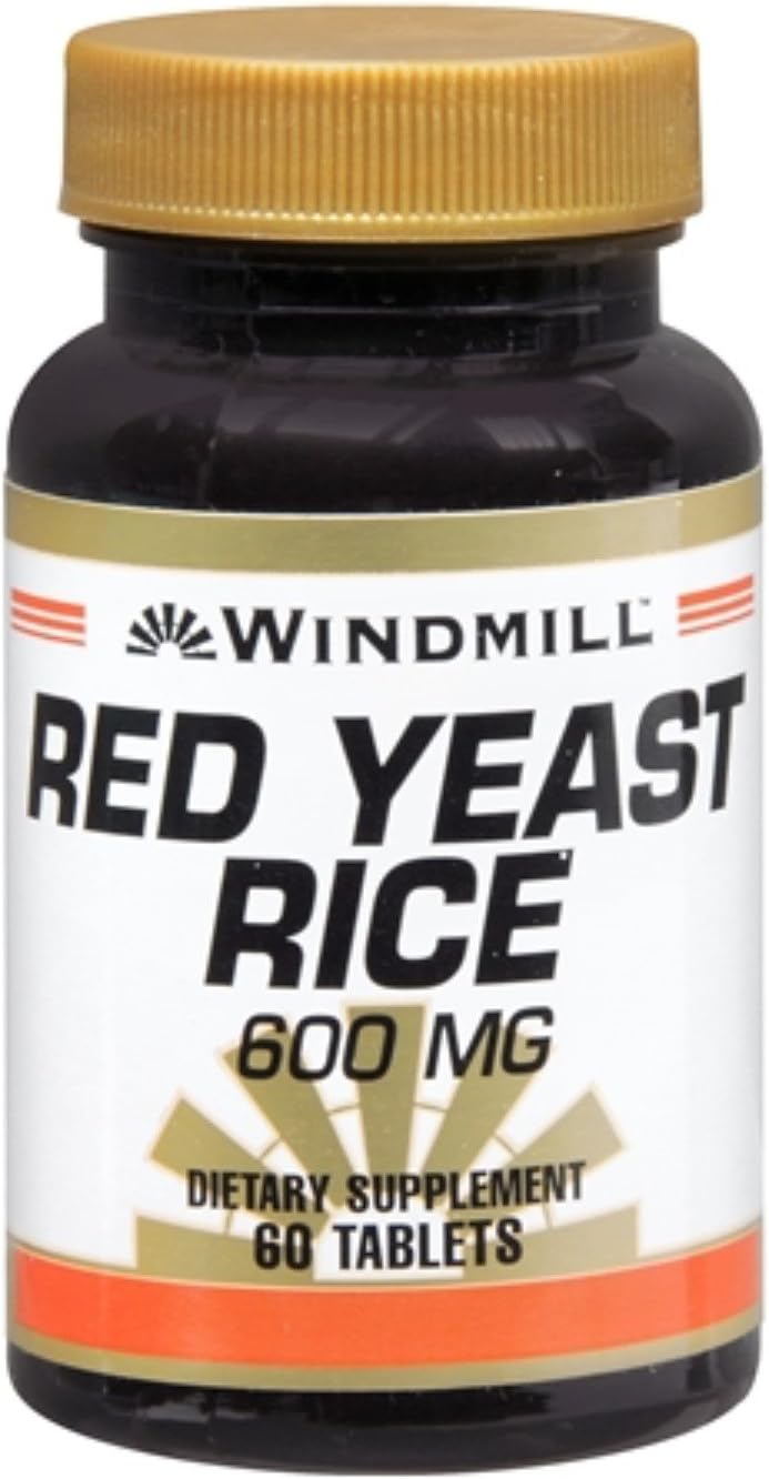 6 Packs of UNGROL Windmill Red Yeast Rice 600 mg Tablets - Total of 360 Tablets